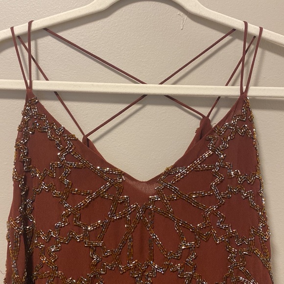 River Island Burgundy Beaded Sleeveless Blouse - Picture 3 of 10